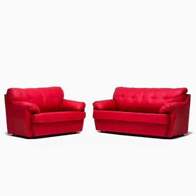 Juego de Living Cabsur Caburga Sofá 3 Cuerpos + Sofá 2 Cuerpos PU Rojo