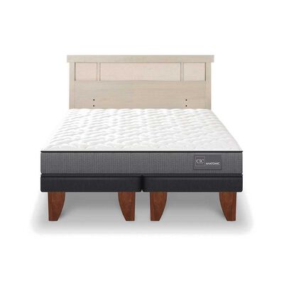 Cama Europea CIC Base Dividida 2 Plazas Anatomic + Respaldo Dublin Alpino