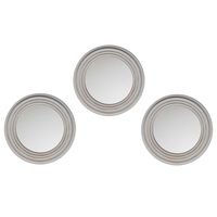Set 3 Espejos Plástico Vgo para Colgar Circular 25 cm Blanco
