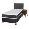 Box Spring CIC 1,5 Plazas New Ortopedic + Respaldo + Velador Eufrates