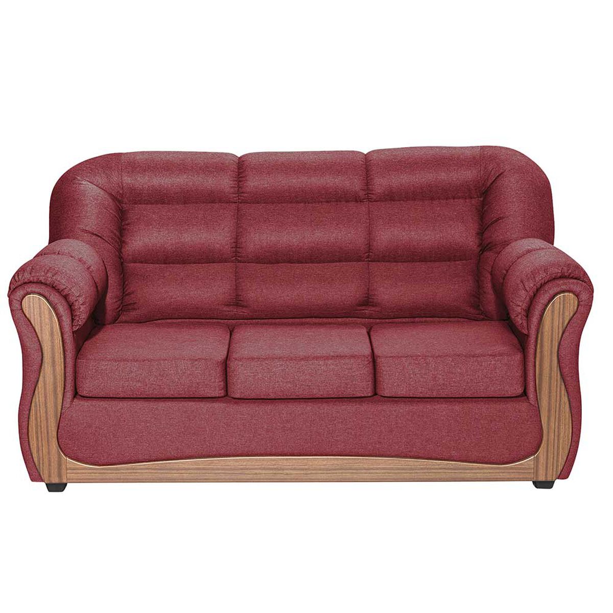 Juego de Living Muebles M&E Valdivia  Sofá 3 Cuerpos + Dos Sillones 1 Cuerpo Burdeo