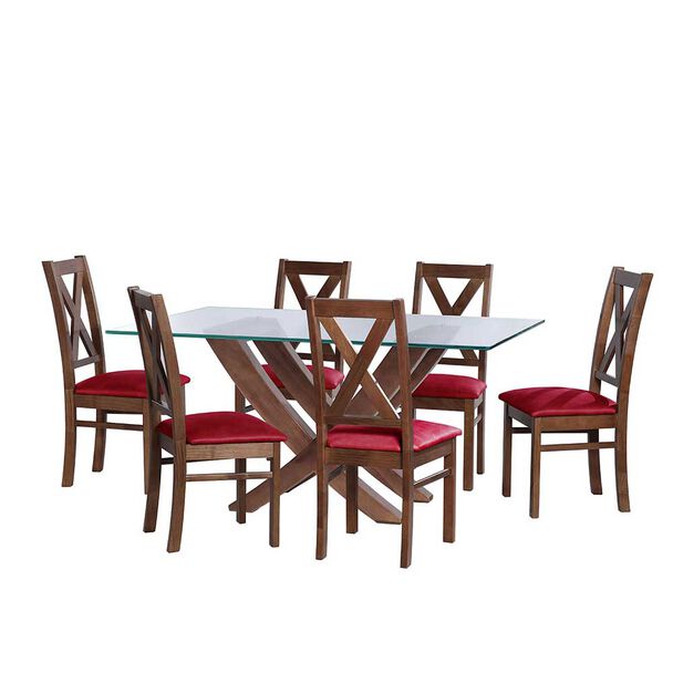 Juego de Comedor Latam Home Alicante 6 Sillas Rojo