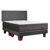 Cama Europea Celta Base Dividida 2 Plazas Copper Black + Respaldo