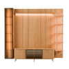 Rack TV 70" + Panel Neon Float Led + Vitrina + Repisas Decocasa Carvalho