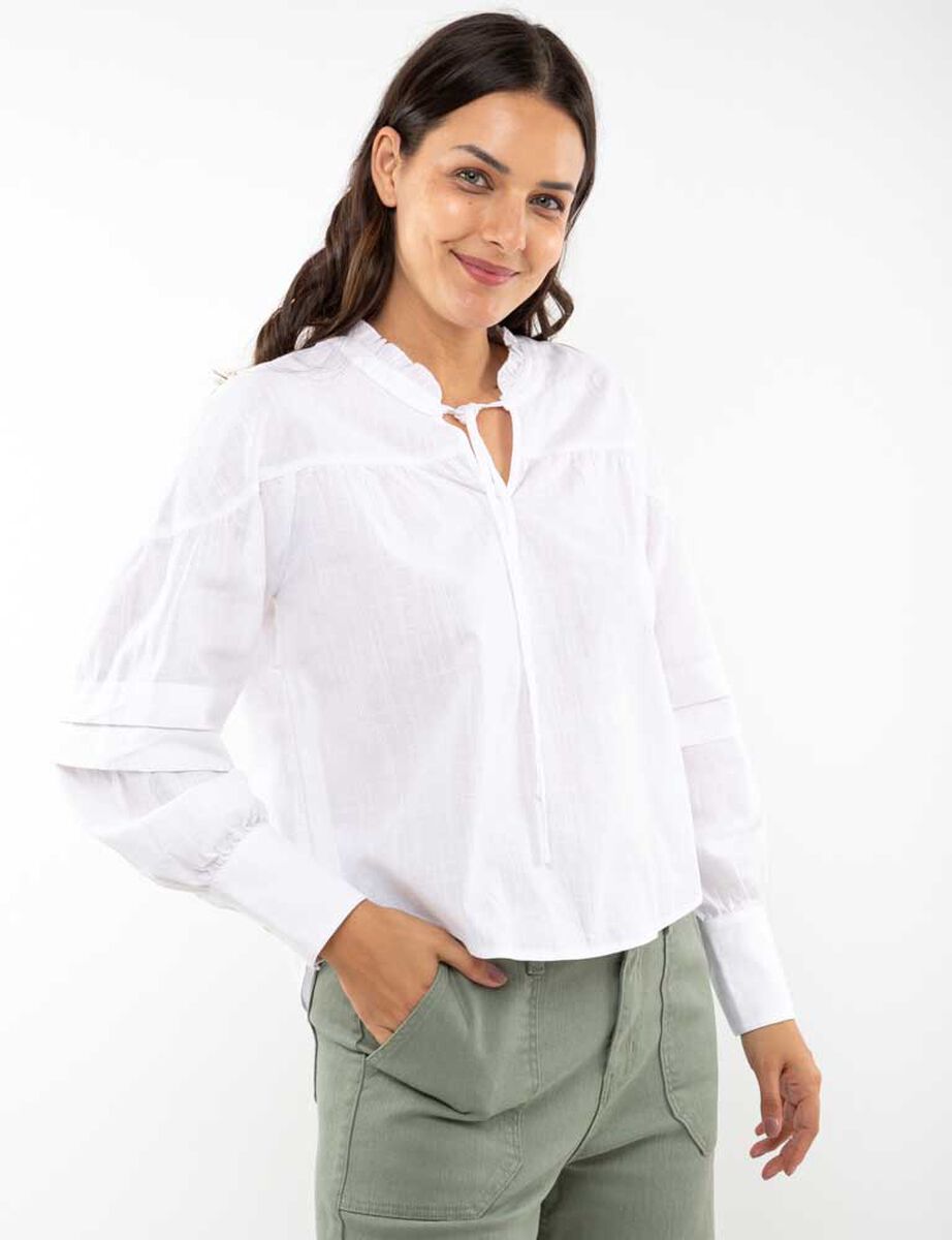 Blusa Lisa Algodón Manga Larga Mujer Alma