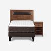Cama Europea Rosen 1,5 Plazas Ergo T + Respaldo + Velador