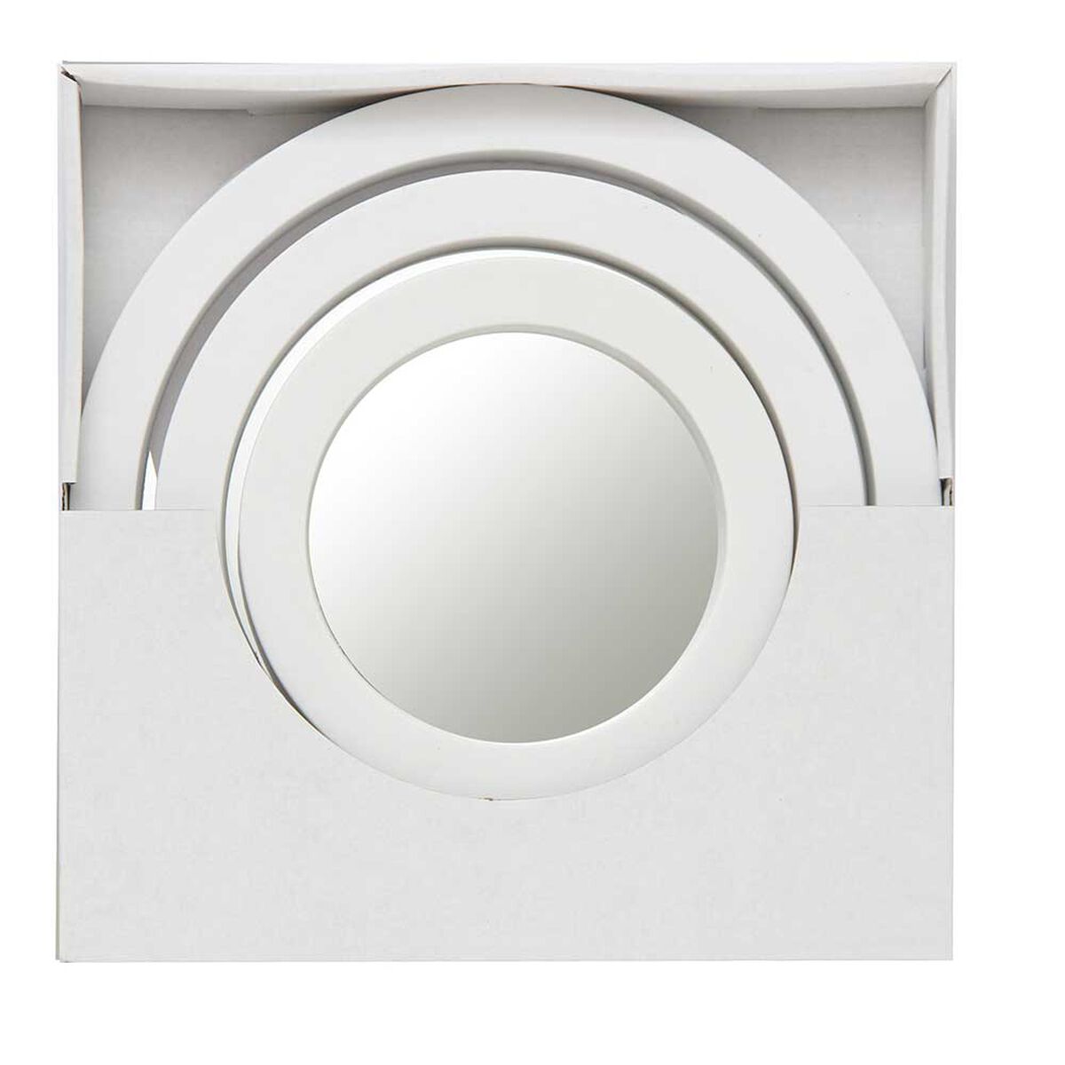 Set 3 Espejos Pl&aacute;stico Vgo para Colgar Circular 23-17-17 cm Blanco