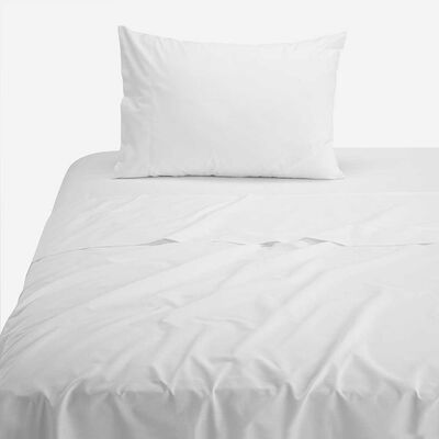 Imagen 1 del producto Juego de Sábanas Rosen 144 Hilos 1,5 Plazas Polycotton Lisa Blanco