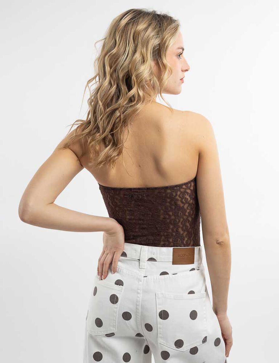 Body Strapless Encaje Mujer Icono