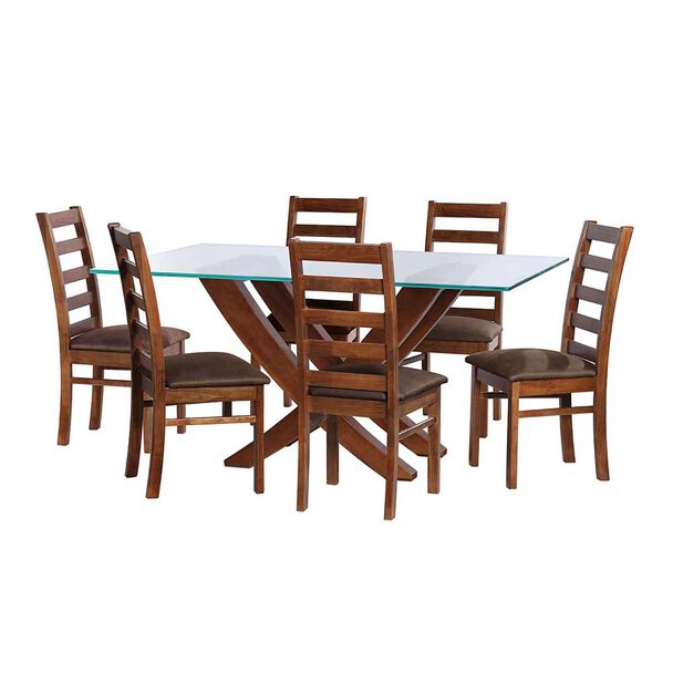 Juego de Comedor Latam Home Alicante 6 Sillas Café Moro