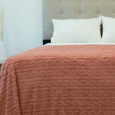 Frazada Doral 2 Plazas Chiporro Jacquard Liso Coral