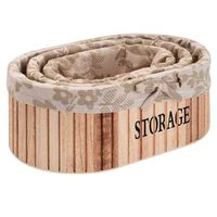 Set de 3 Canastos Ovalados Madera Vgo Natural