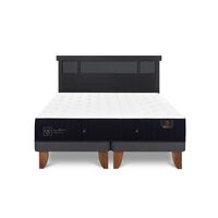 Cama Europea CIC Base Dividida King Premium + Respaldo Dublin Negro