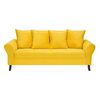 Juego de Living Bodevir Lua Felpa 3 Cuerpos + Dos Poltronas 1 Cuerpo Amarillo
