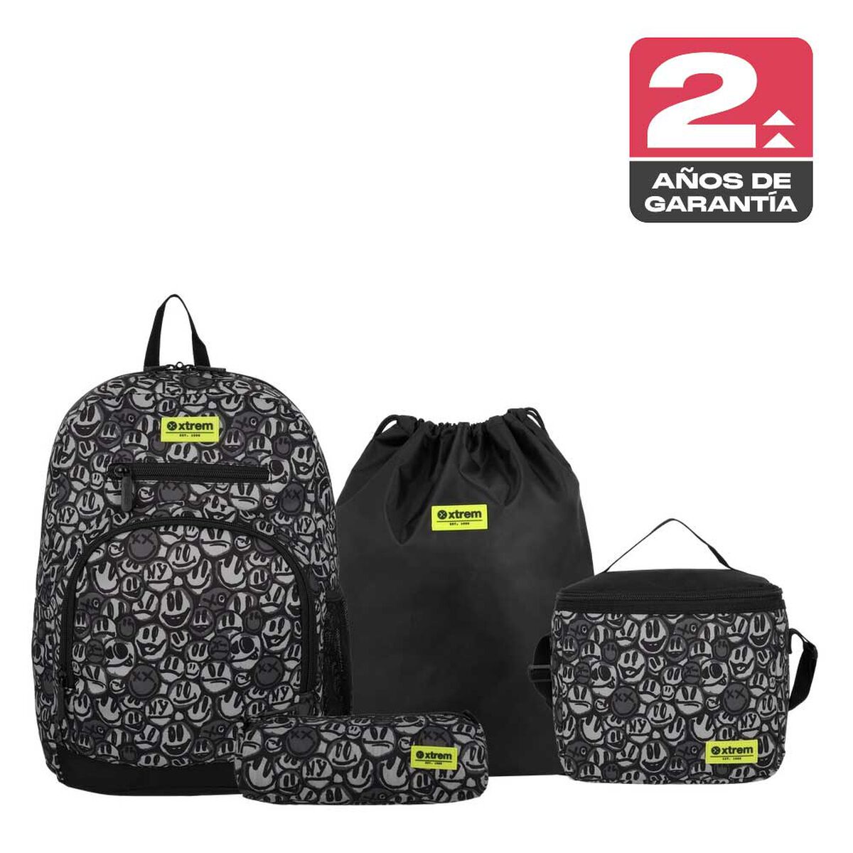 Multipack 6XT Mochila Ni&ntilde;o Xtrem Graffiti Print Negro