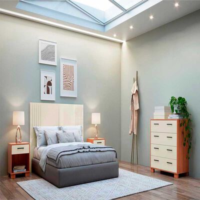 Imagen 2 del producto Velador Roca Londrina Blanco Canela 1 Cajón