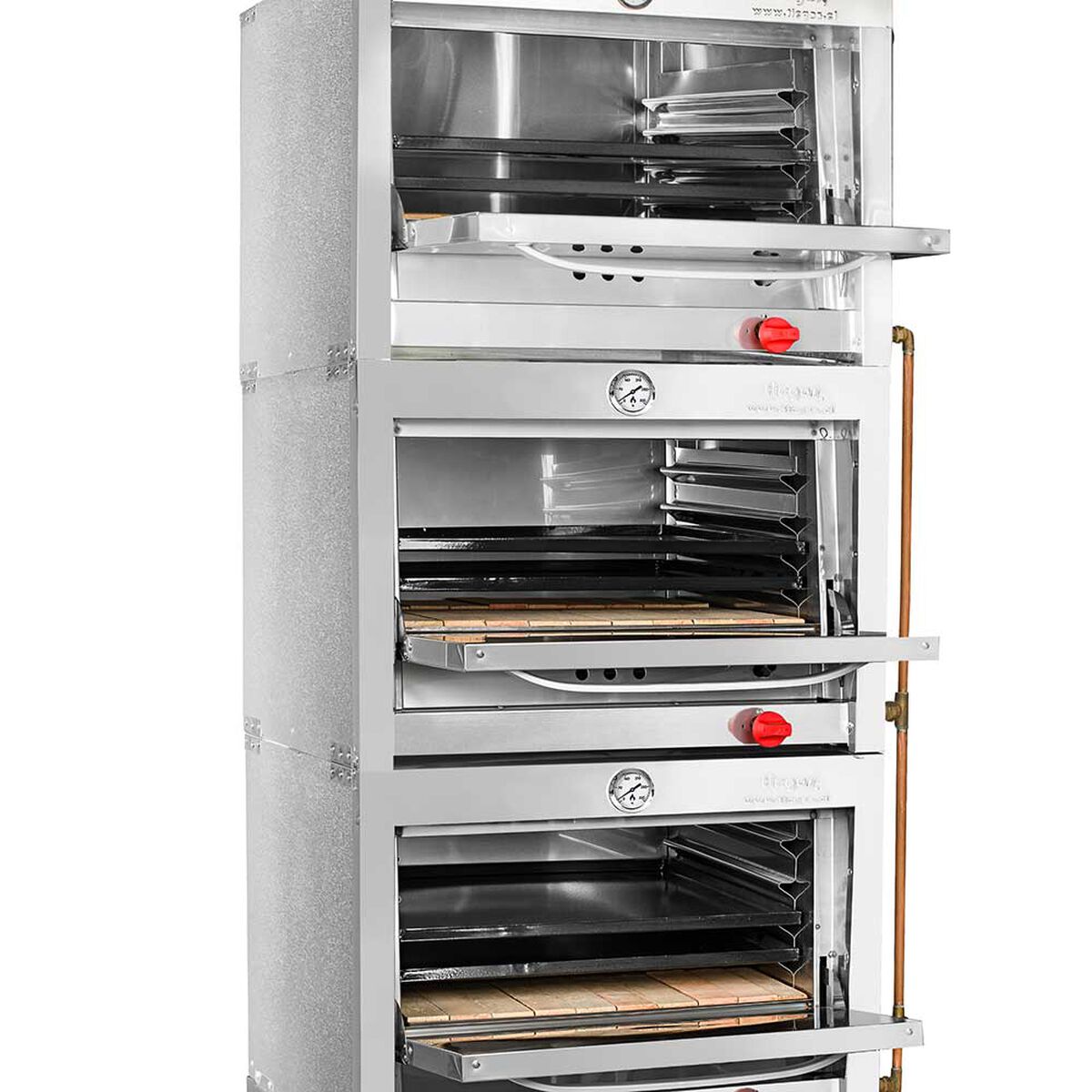 Horno Semi Industrial Ticgas 3 Cámaras Inox 58x65 Gas Natural