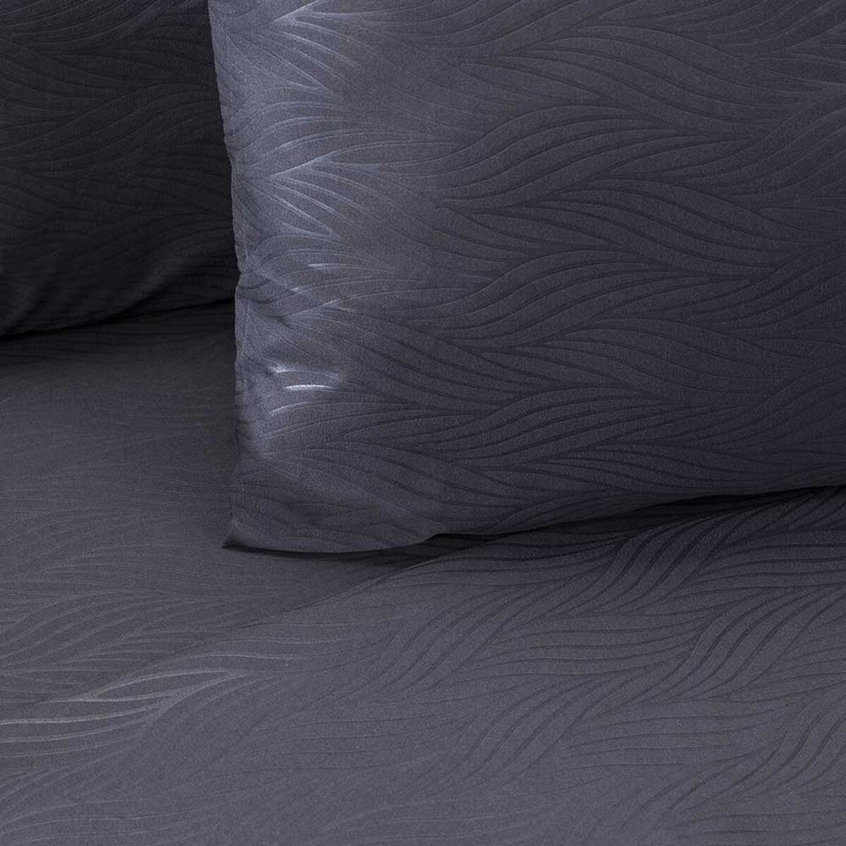 Juego de Sábanas Embossed Zibel 1,5 Plazas Liso Black