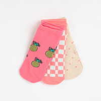 Pack 3 Unidades Calcetin Mujer Corto de Algodón Icono Surtido