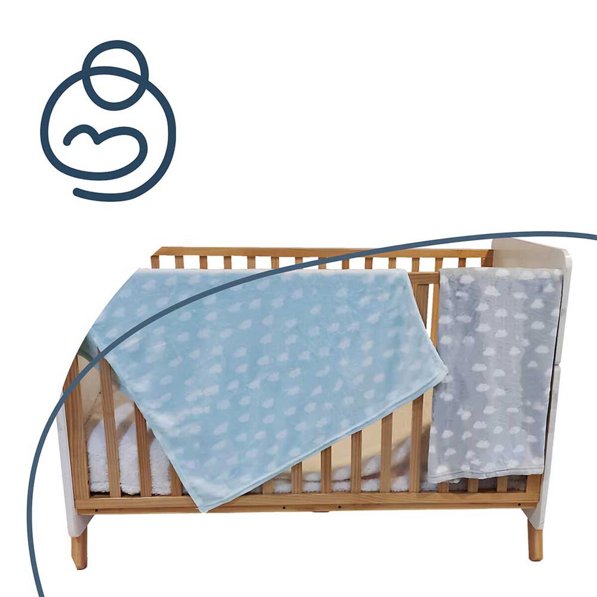 Pack 2 Mantas Celeste Bebesit