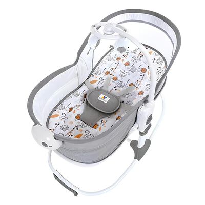 Cuna Moisés y Columpio con Vibración 2 en 1 Lubabycas Gris