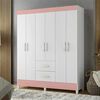 Cl&oacute;set Vekkahome Mobi 6 Puertas 2 Cajones Blanco