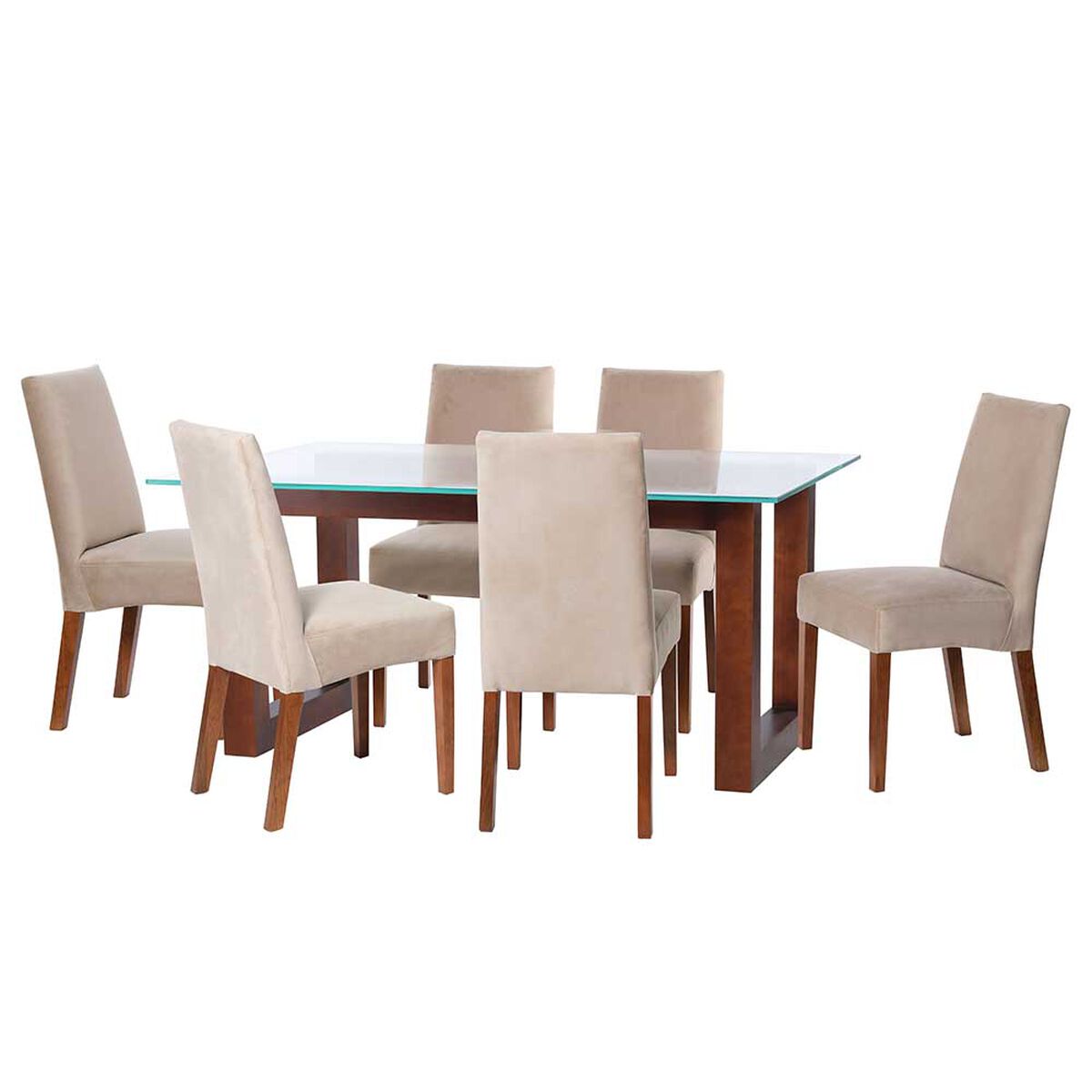 Juego de Comedor Latam Home Pamplona Murcia 6 Sillas PU Negro
