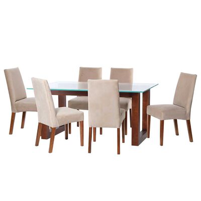 Juego de Comedor Latam Home Pamplona Murcia 6 Sillas PU Negro