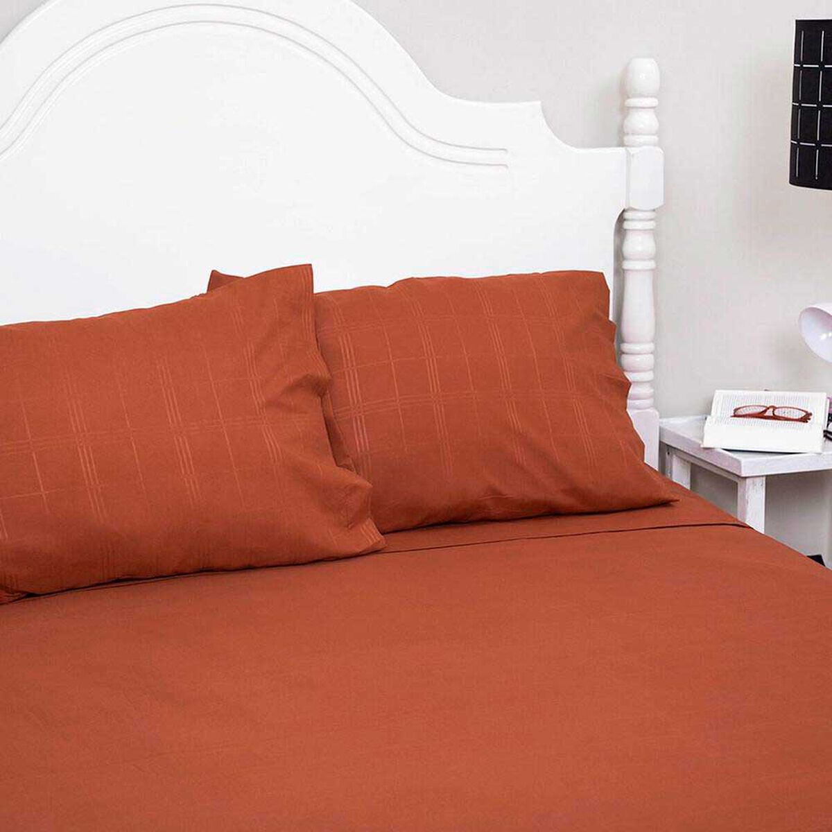 Juego de S&aacute;banas Doral 2 Plazas Embossed Terracota