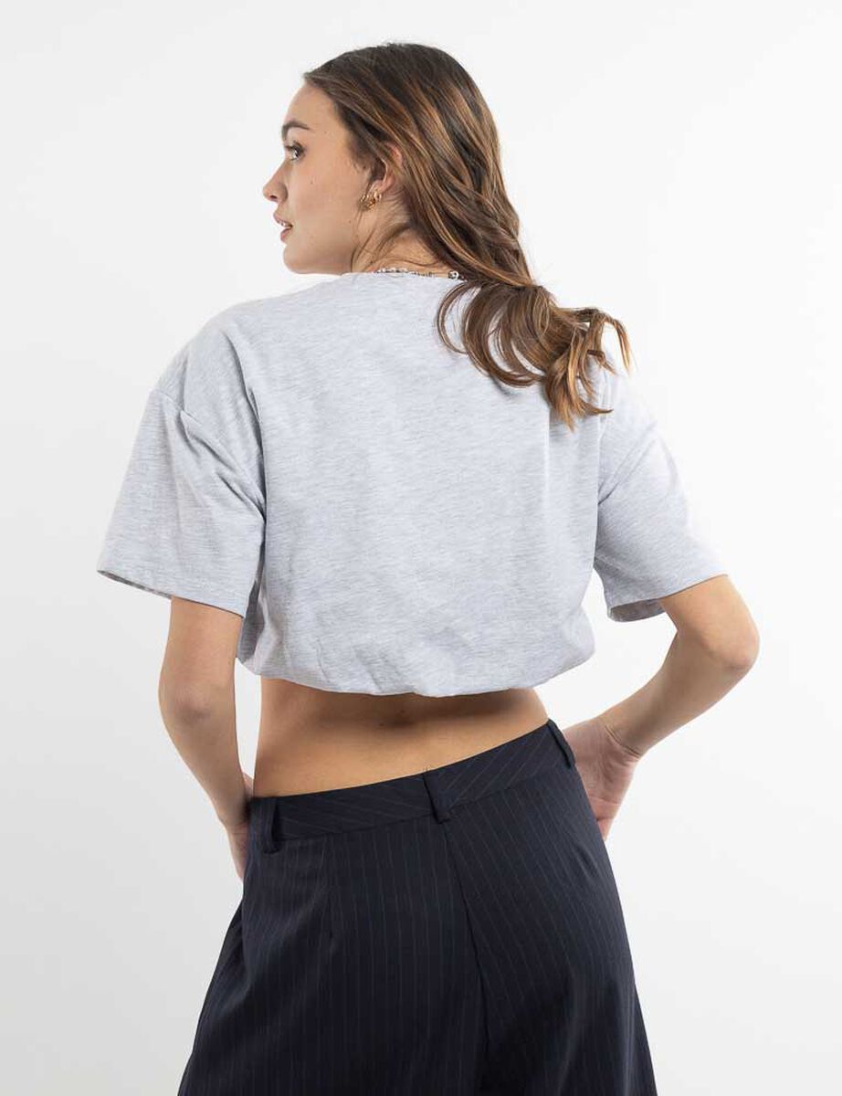 Polera Crop Globo Mujer Icono