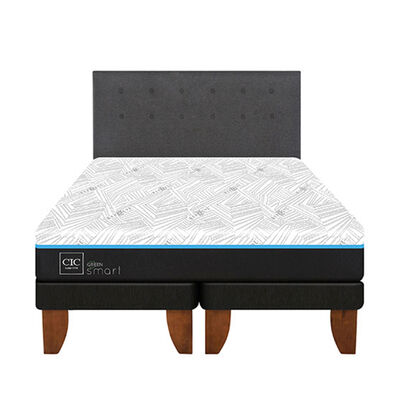 Imagen 1 del producto Cama Europea CIC Green Infinity King + 1 Respaldo Eufrates