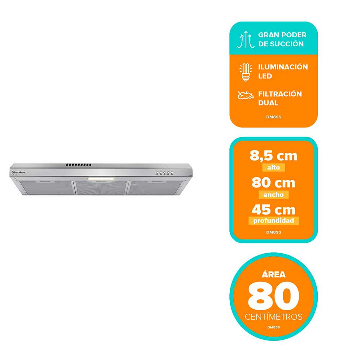 Campana Mademsa DM8SS El&eacute;ctrica Inox