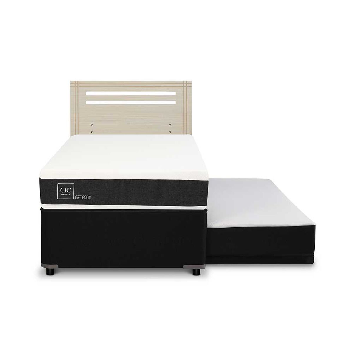 Cama Nido CIC 1,5 Plazas Ortopedic + Respaldo Munich Alpino
