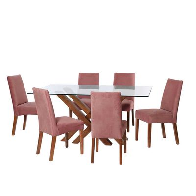 Juego de Comedor Latam Home Merida 6 Sillas Palo Rosa
