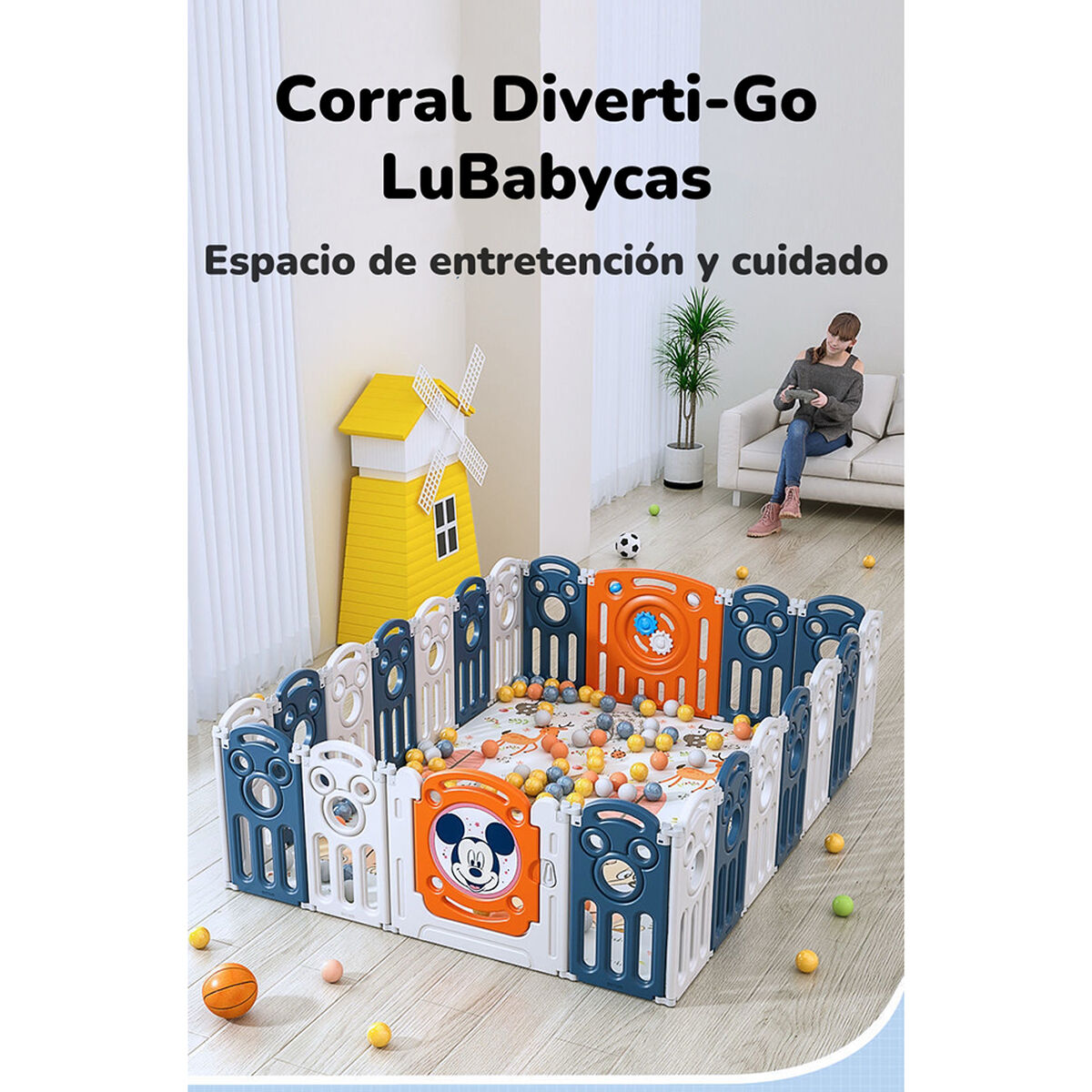 Corral 1.2*1.8m Rosado con Alfombra Lubabycas