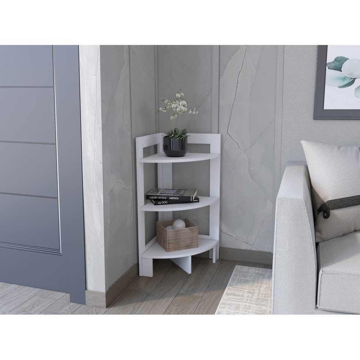 Mesa Auxiliar Esquinera TuHome Riga Blanco
