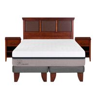 Cama Europea CIC Base Dividida 2 Plazas Balance + Respaldo + 2 Veladores New Torino