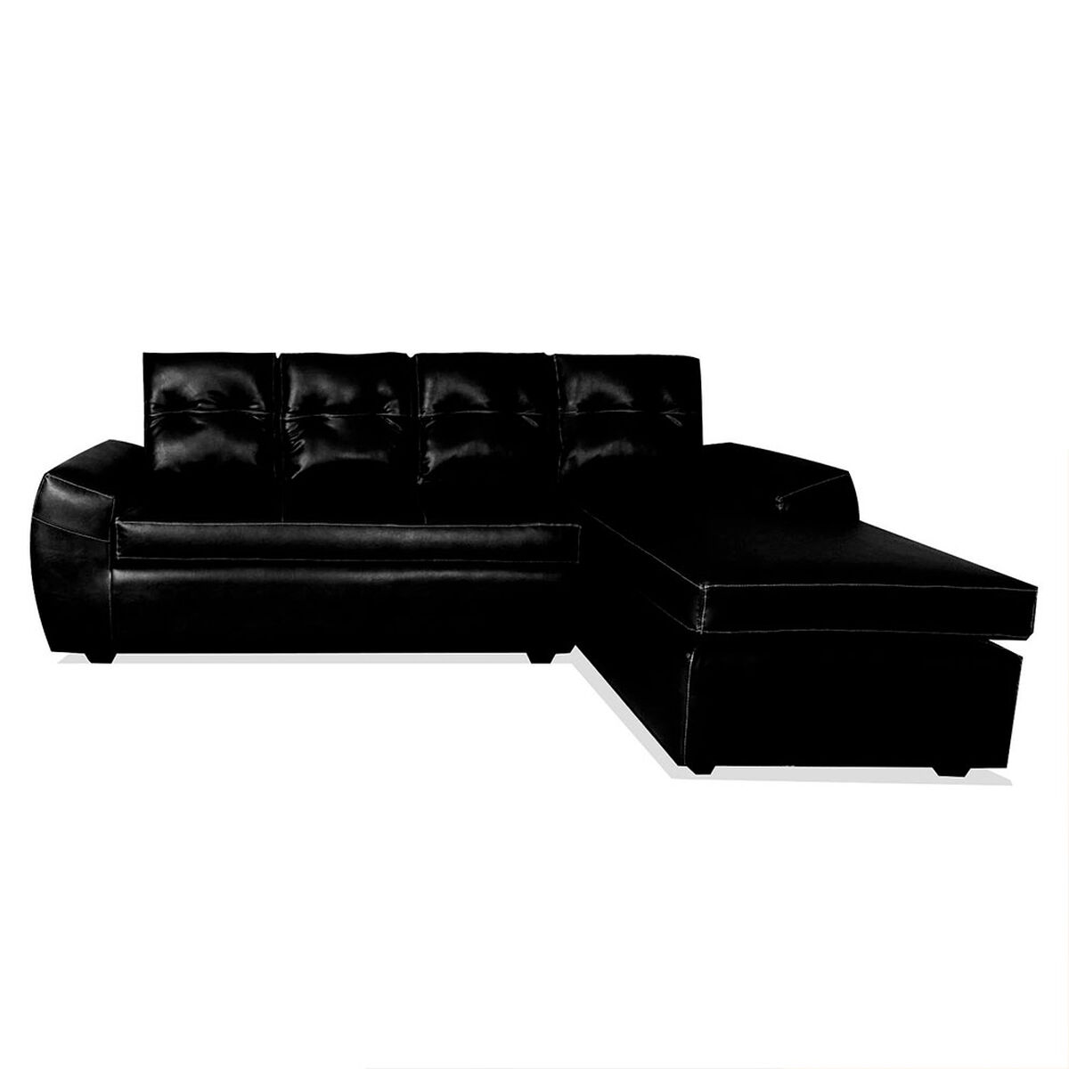Seccional Derecho Elegant Houston Cheise PU 5 Cuerpos Negro