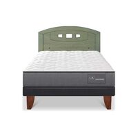 Cama Europea CIC 1,5 Plazas Anatomic + Respaldo Gales Olivo