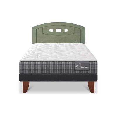 Imagen 1 del producto Cama Europea CIC 1,5 Plazas Anatomic + Respaldo Gales Olivo