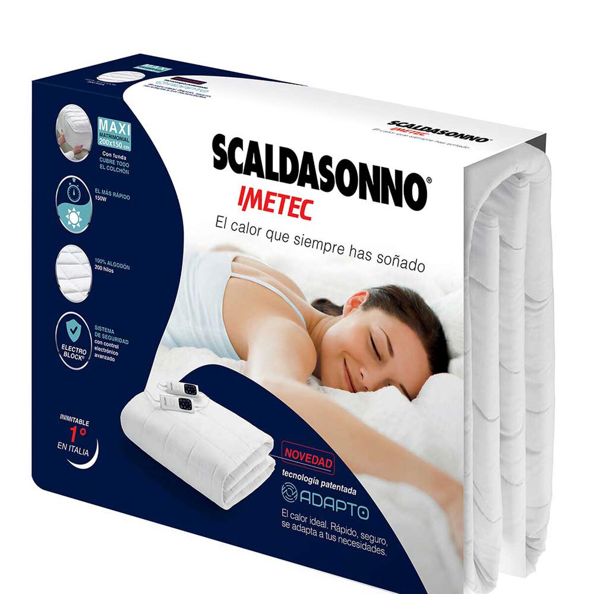 Calientacama Scaldasonno Maxi Matrimonial Cotton Adapto 2 Plazas