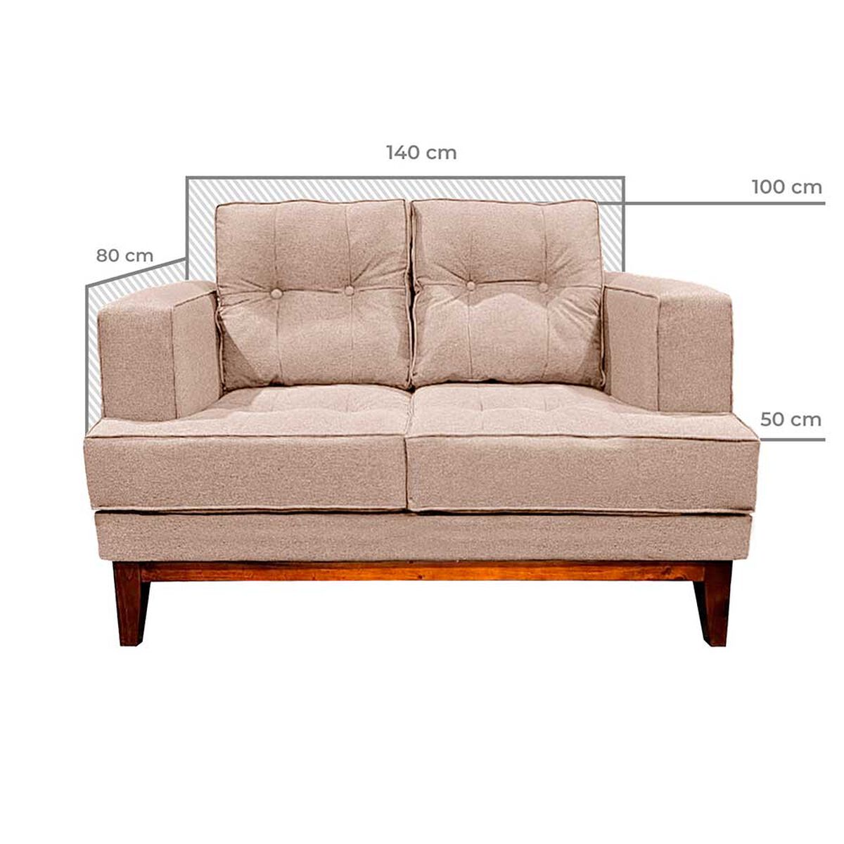 Sof&aacute; Living Factory Ma&ntilde;io 2 Cuerpos Beige