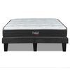 Cama Europea Prelude 2 Plazas Radiant 190 Cm + Respaldo Praga Plata