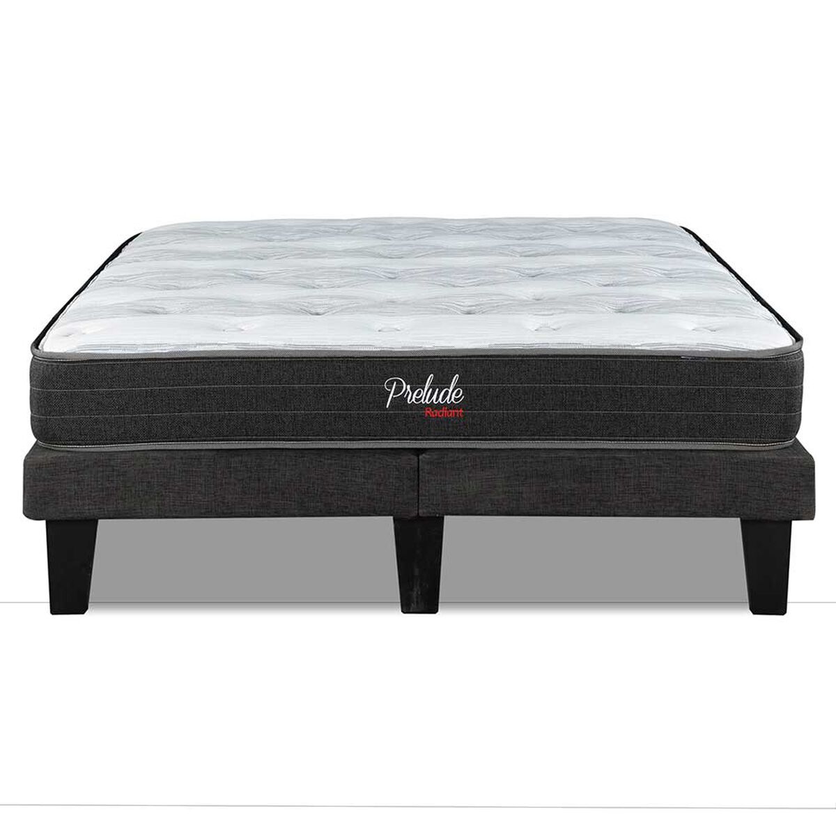 Cama Europea Prelude 2 Plazas Radiant 190 Cm + Respaldo Praga Plata