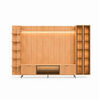 Rack TV 80" + Panel Neon Float LED + Vitrinas 2 Puertas + Repisas Decocasa Carvalho