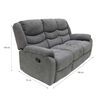 Bergere Reclinable Furnitech Atlanta 3 Cuerpos Gris