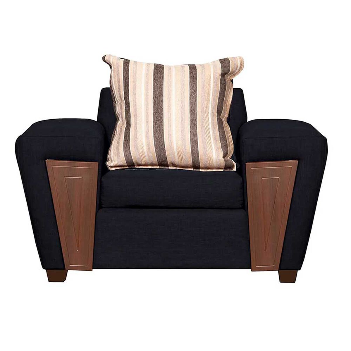 Juego de Living Ruzam Mobel Creta Sof&aacute; 3 Cuerpos + Dos Sillones 1 Cuerpo Lino Negro