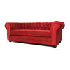 Sof&aacute; Barra Design Chesterfield 3 Cuerpos Rojo