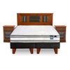 Cama Europea Flex 2 Plazas Innova + Respaldo + 2 Veladores