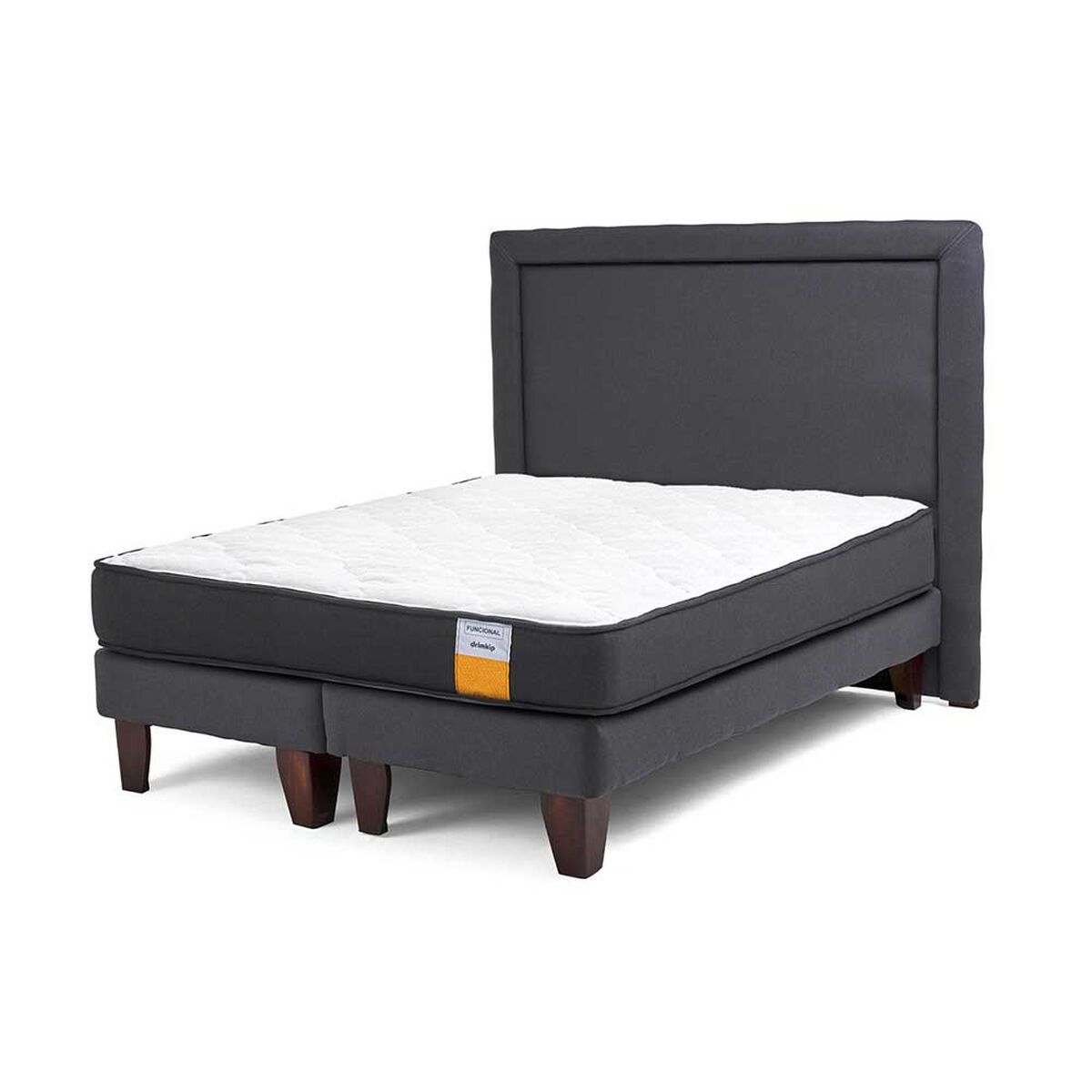 Cama Europea Drimkip Base Dividida 2 Plazas Plus Funcional + Respaldo